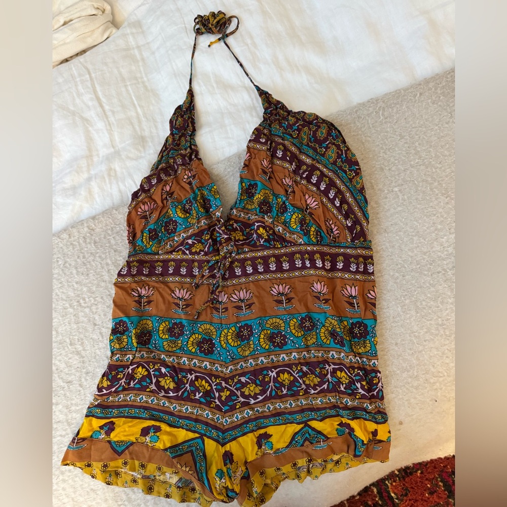 Novella Royale Floral Print Halter Romper - Picture 2 of 4